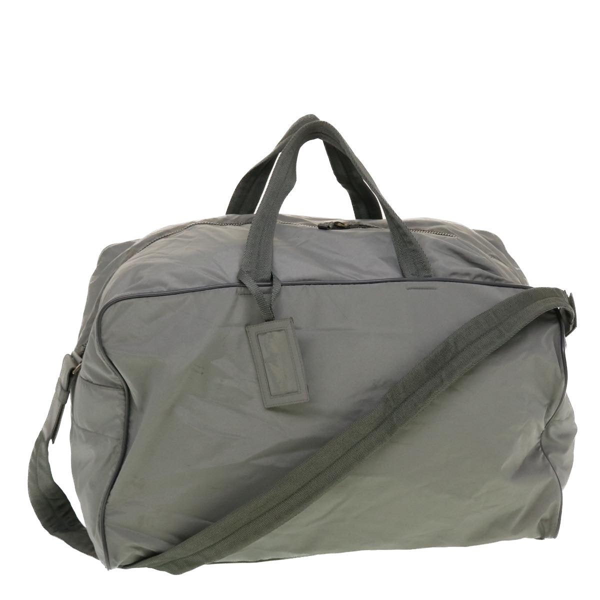 Prada Boston Bag 2Way Nylon Gray Travel Bag