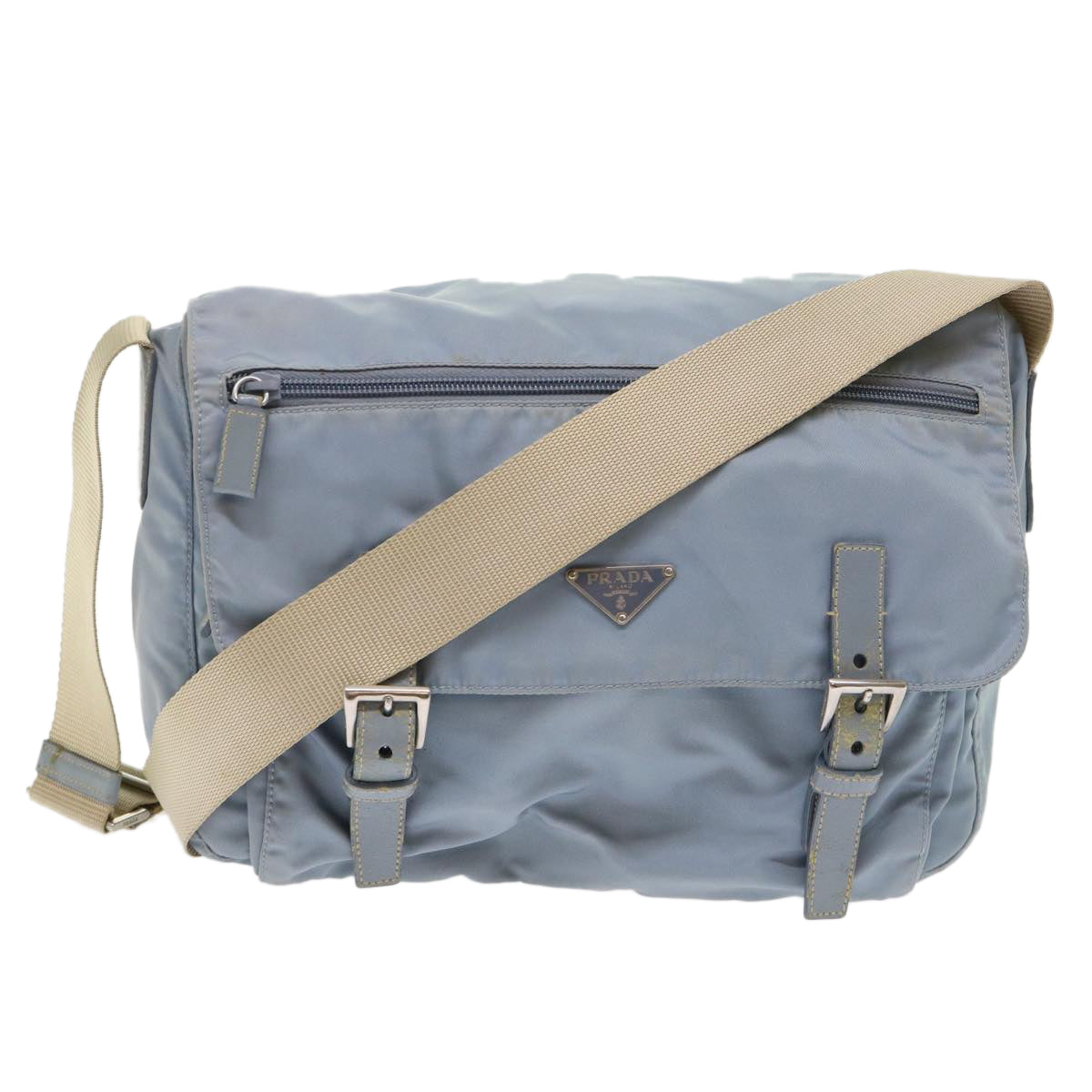 Prada Shoulder Bag Light Nylon Blue Light Blue Ar9923