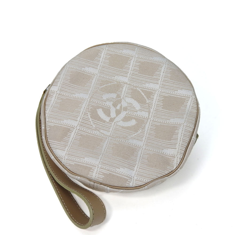 Chanel Jacquard nylon New line Beige Travel Bag