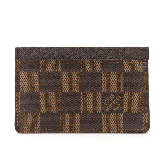 Louis Vuitton N61722 Damier Pass Porte Cartes Canvas Brown Wallet Case
