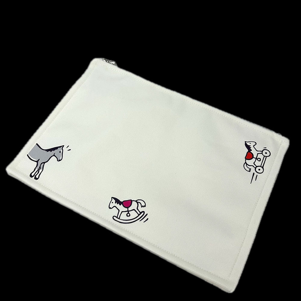 Pouch Cotton Truth Flat Gm Women Handbag White Shoes