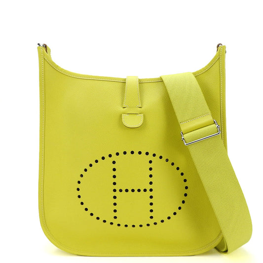 Hermes Shoulder Bag Epsom Evelyn 3Gm Women Yellow