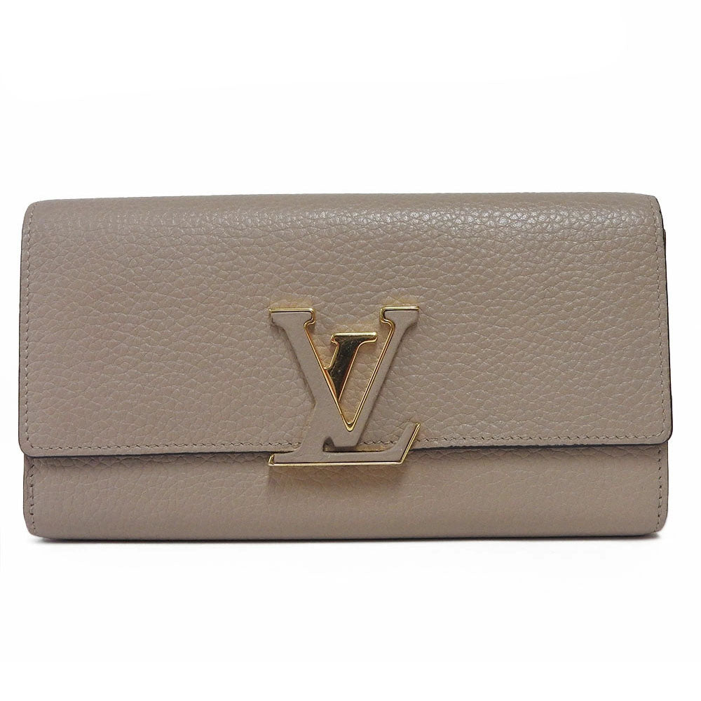 Louis Vuitton Long Purse M61249 Portefeuille Capsine Leather Beige Wallet Case