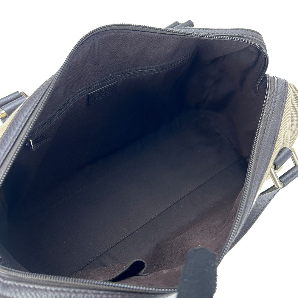 Gucci Boston Duffel Canvas Beige Travel Bag