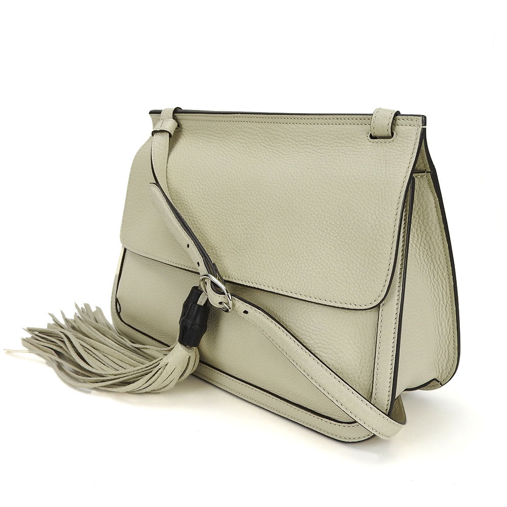 Gucci Bamboo daily Leather White Shoulder Bag