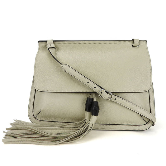 Gucci Bamboo daily Leather White Shoulder Bag