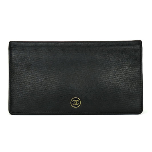 Chanel Coco leather long wallet