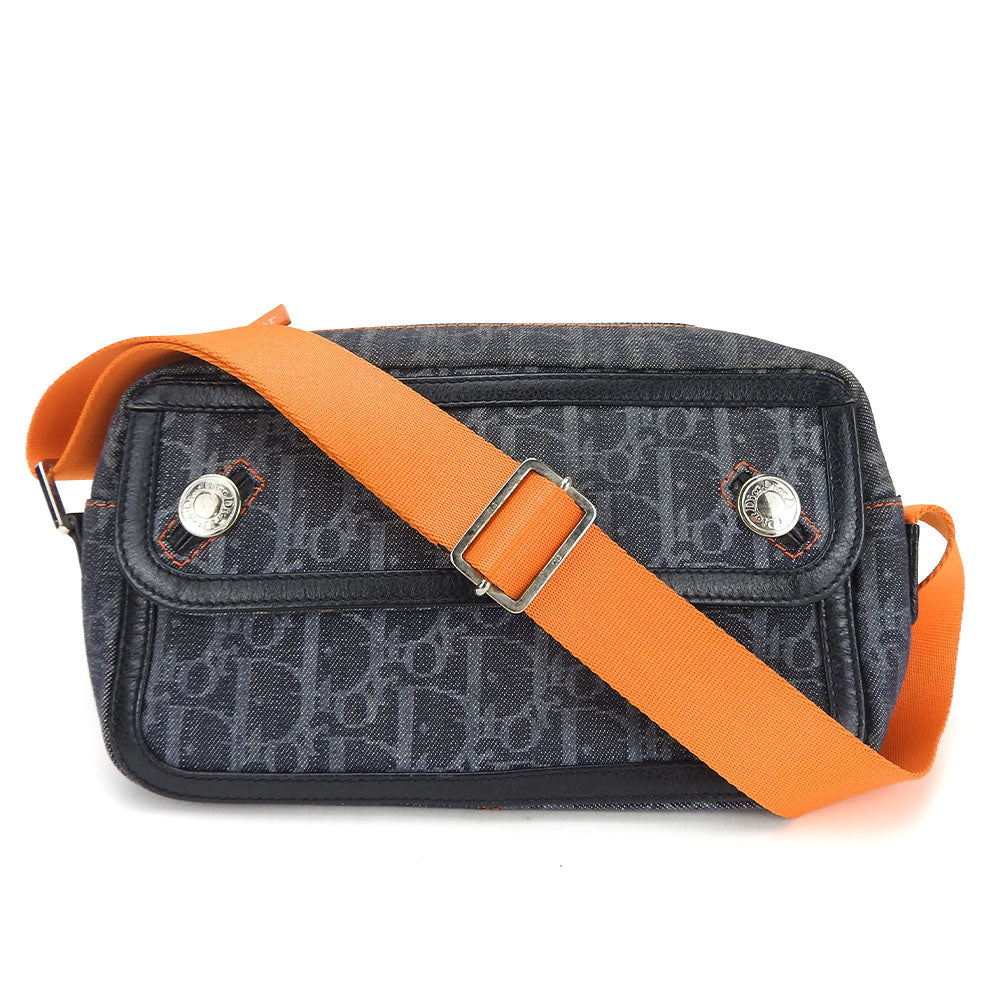 Dior Shoulder Bag , Navy Flight Line Trotter Leather Canvas