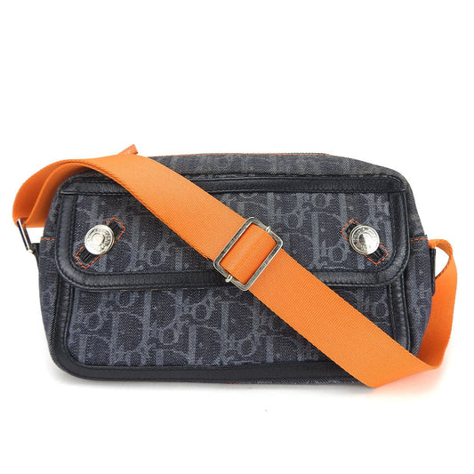 Dior Shoulder Bag , Navy Flight Line Trotter Leather Canvas