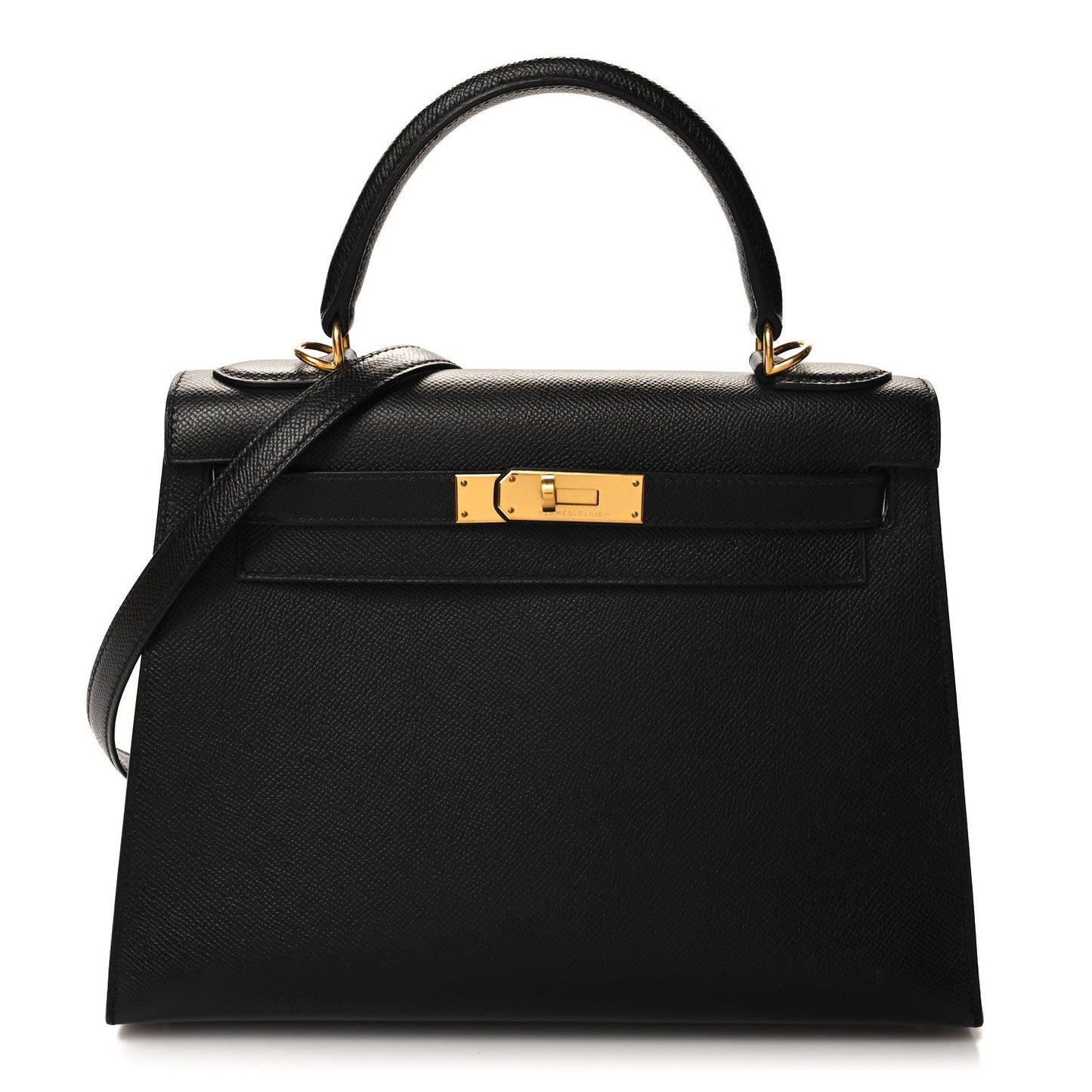 Hermes Epsom Kelly Sellier Handbag Black Travel Bag