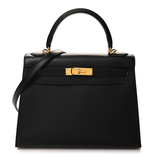 Hermes Epsom Kelly Sellier Handbag Black Travel Bag