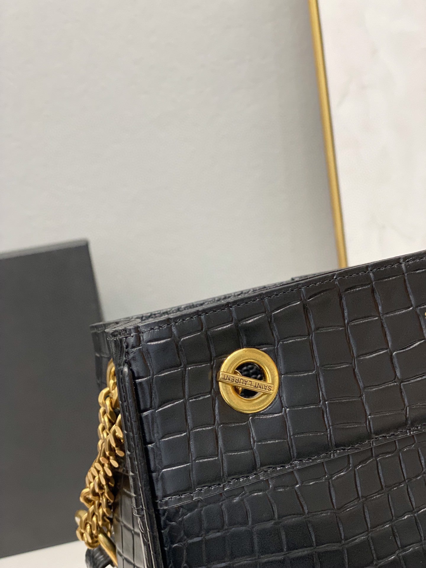 YSL Saint Laurent Claude-Effect 11in 28cm Black Tote Bag