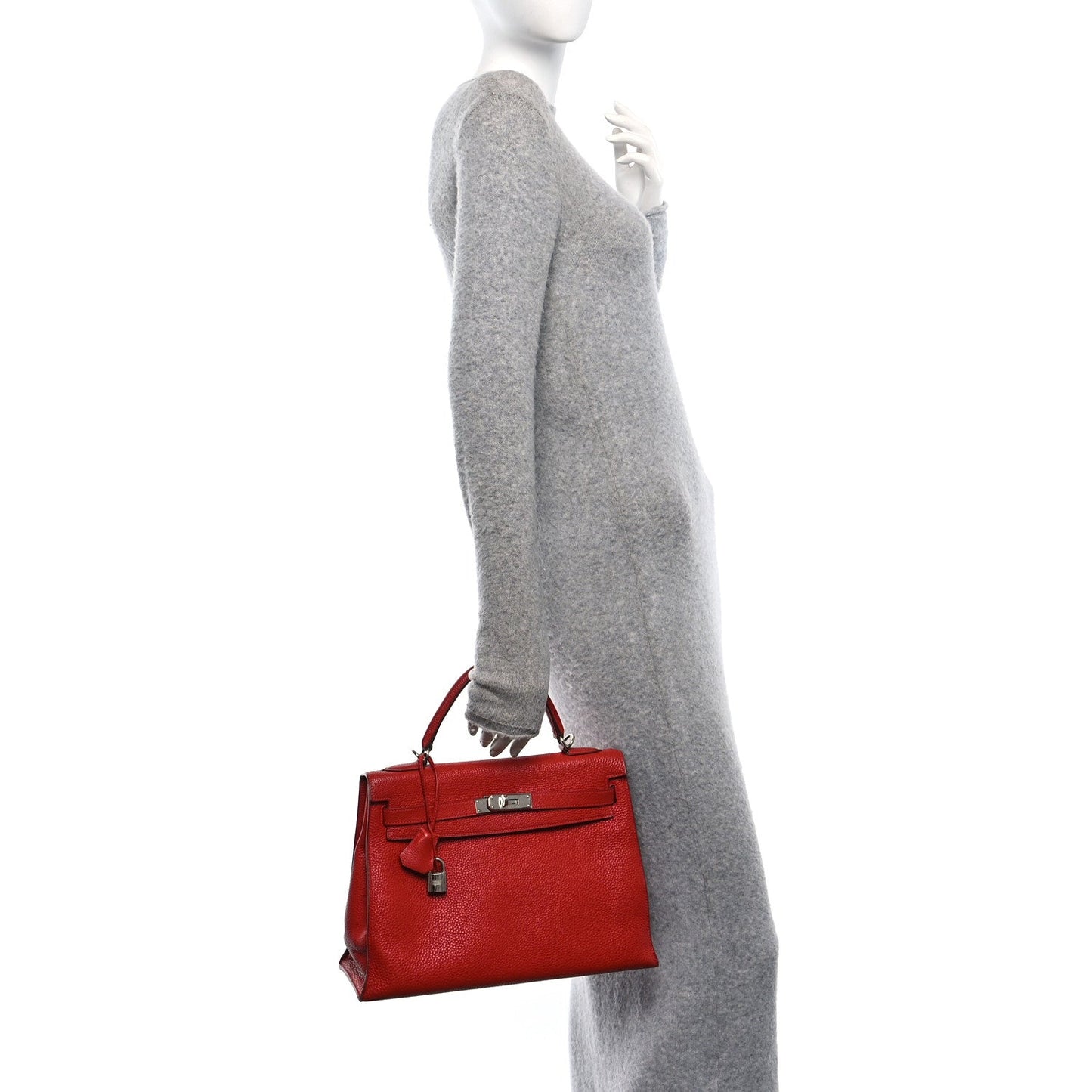 Hermes Togo Kelly Sellier Rouge Vif Handbag Travel Bag