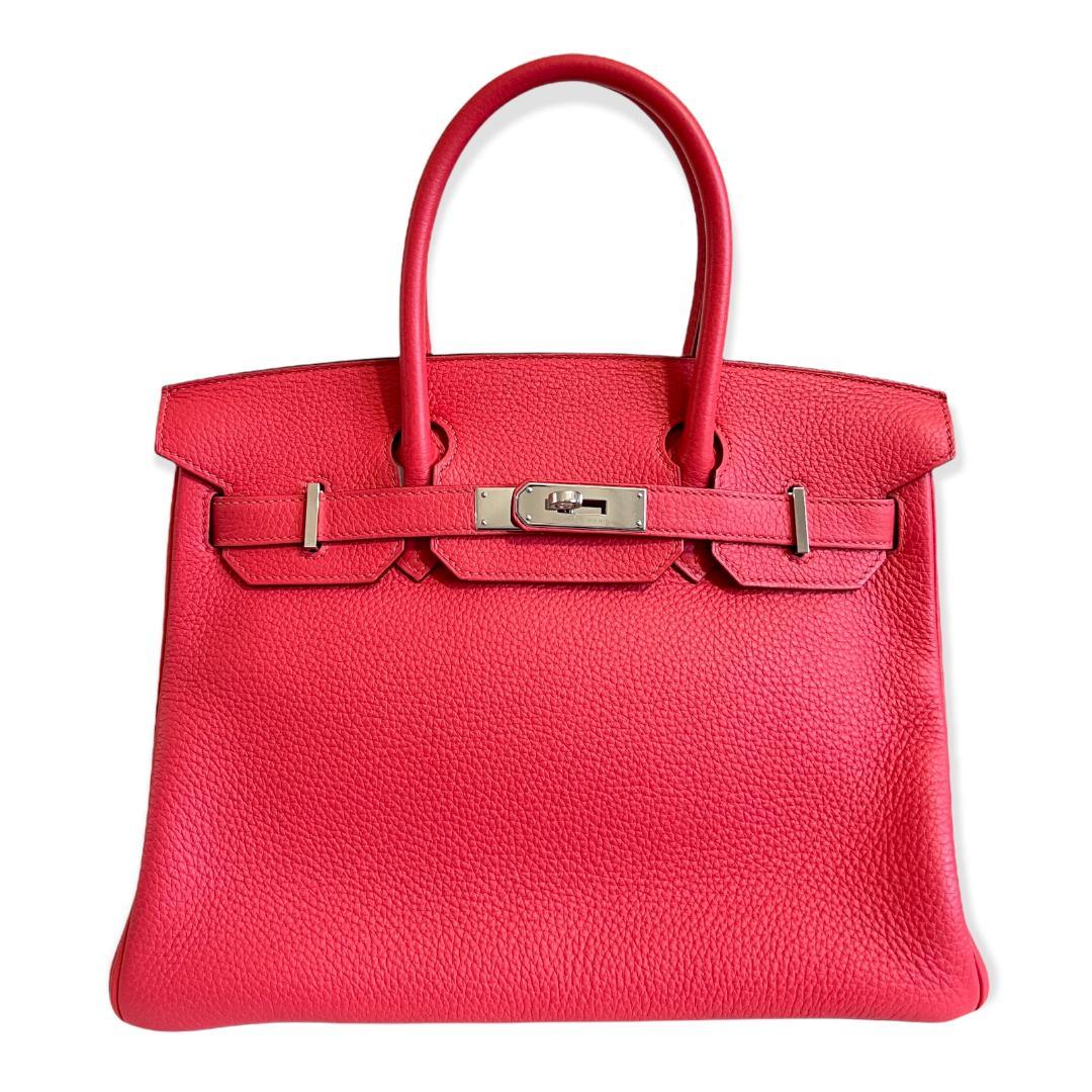 Hermes Bougainvillea Clemence W Palladium Hardware Handbag Travel Bag