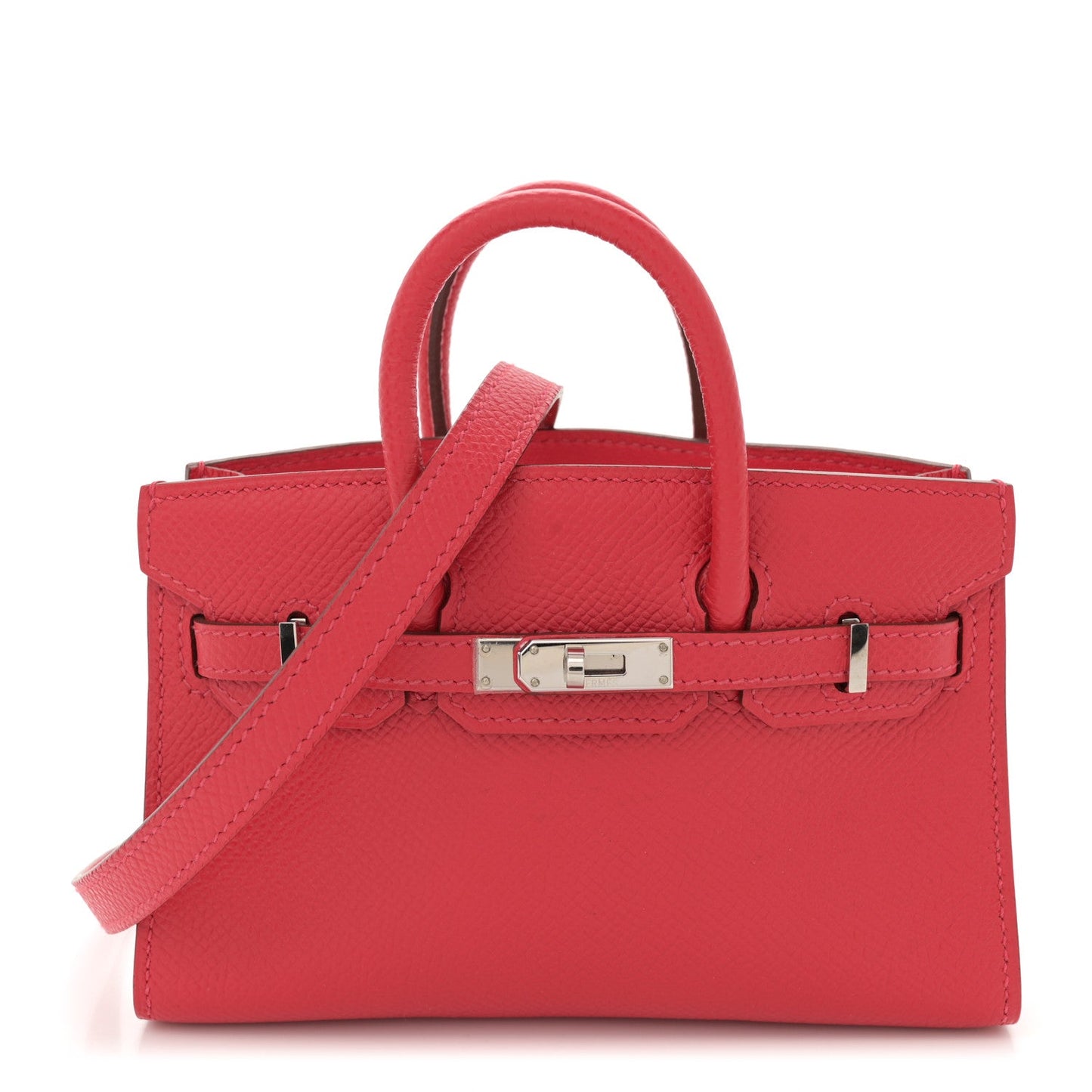 Hermes Epsom Birkin Bougainvillea Handbag Micro Travel Bag