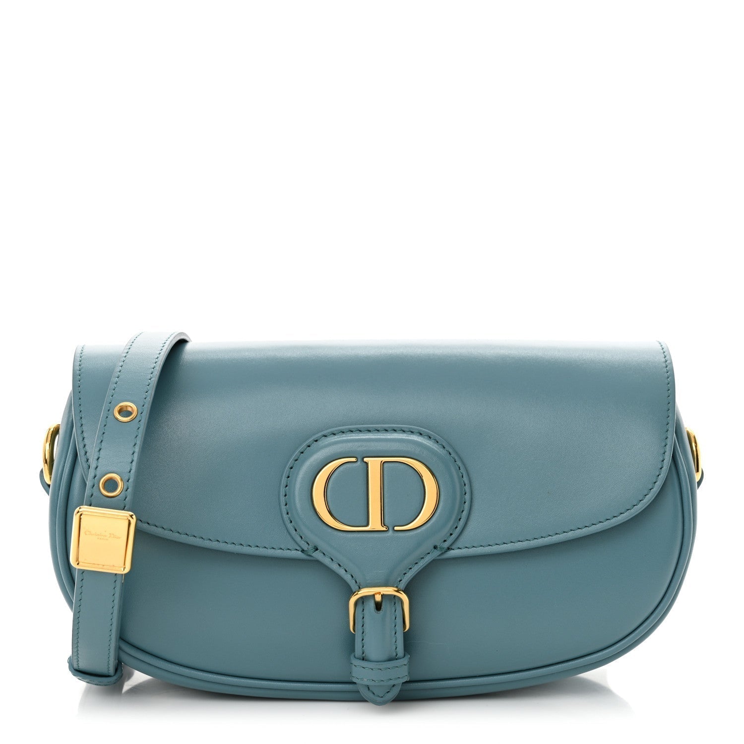 Dior Handbag Christian Box Calfskin East West Bobby Bag Leather Blue