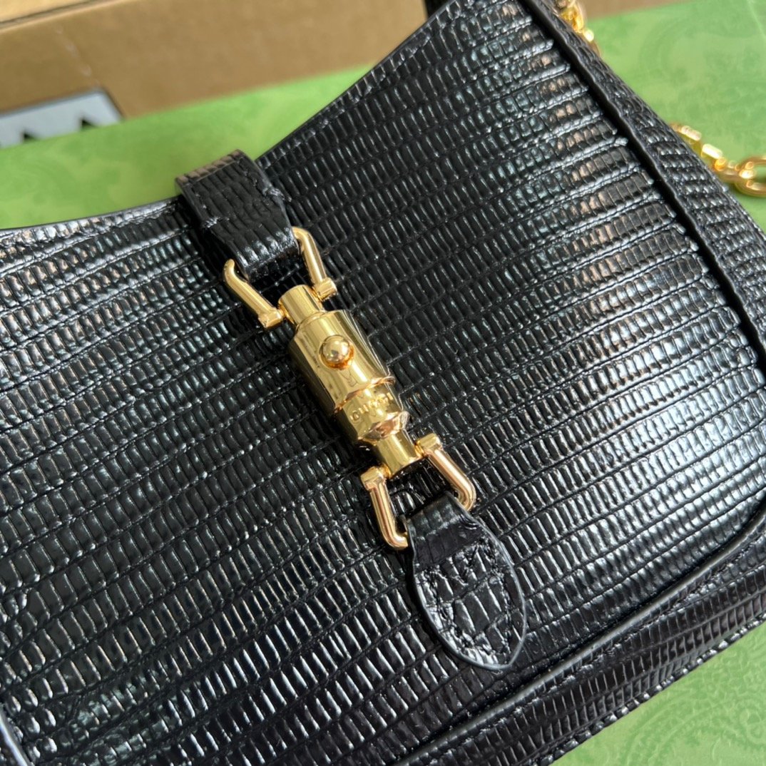 gg Jackie Lizard , ’s Black Mini Bag