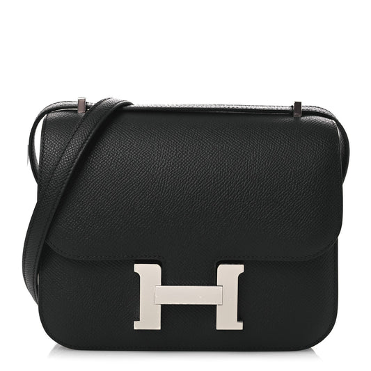 Hermes Epsom Constance Handbag Black Travel Bag 18 Black 1760054