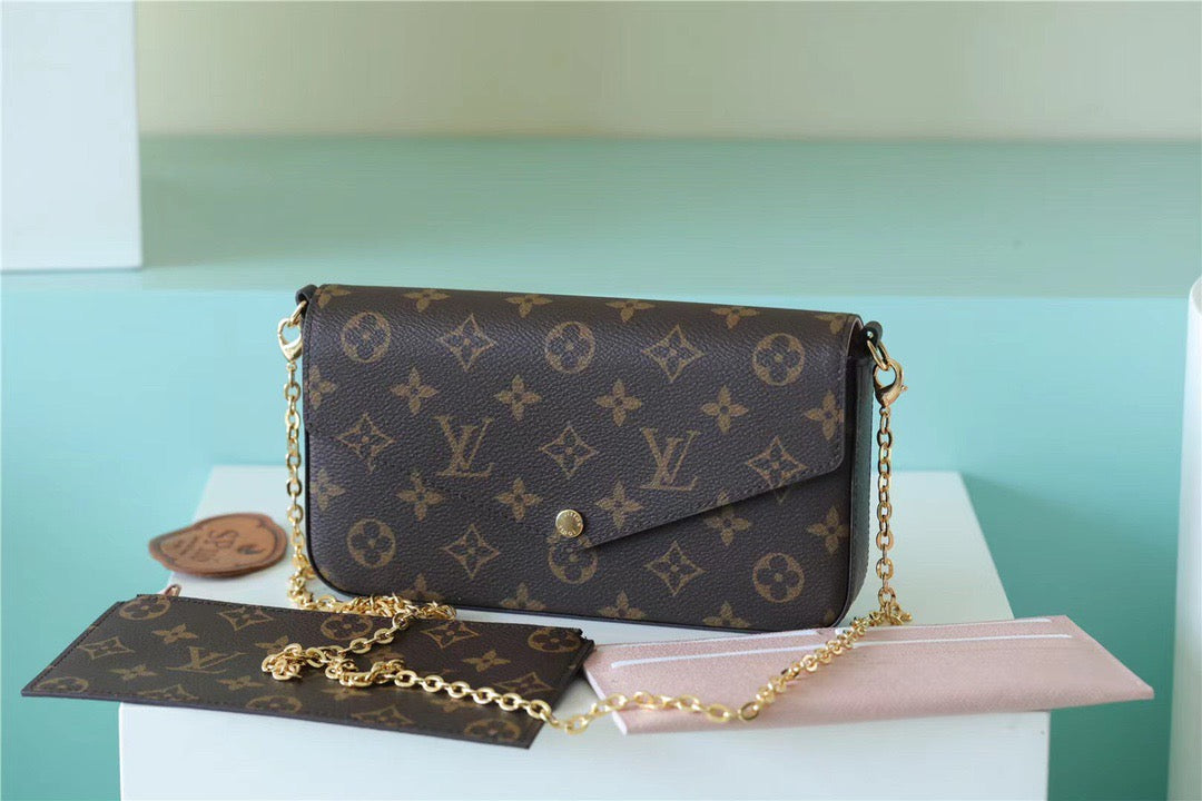 Top Quality Pochette Felicie Fuchsia For Women Canvas Monogram Crossbody Bag