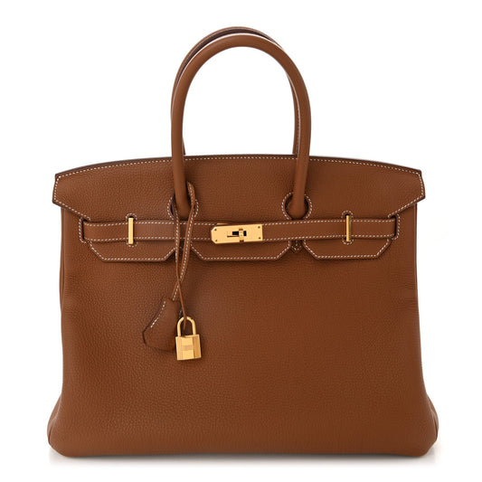 Hermes Togo Birkin Handbag Gold Travel Bag 35 Gold 1742356