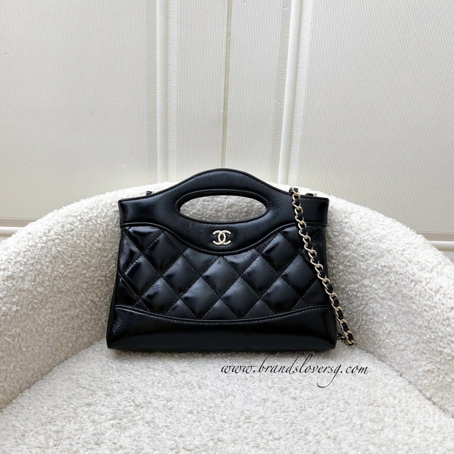 Chanel 31 Nano Shopping in Black Shiny Calfskin and LGHW (Model: ) Accessory