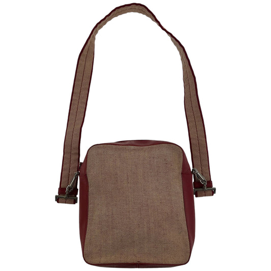 Prada Handbag And Cross Body Bag Leather Canvas Red