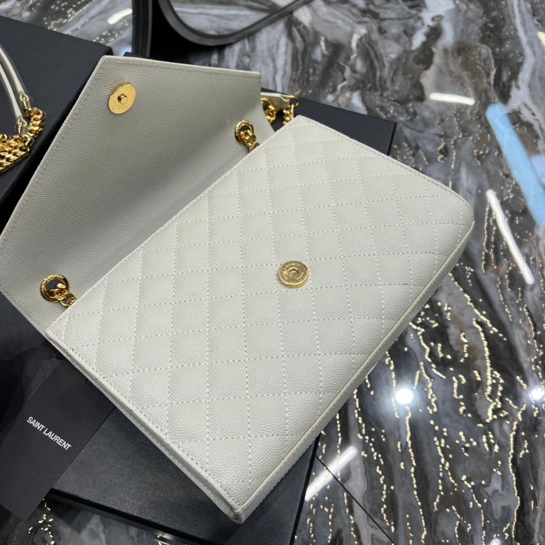 YSL Saint Laurent YSL Top Quality Envelope Metop Qualityum Bag White Chain Travel Bag
