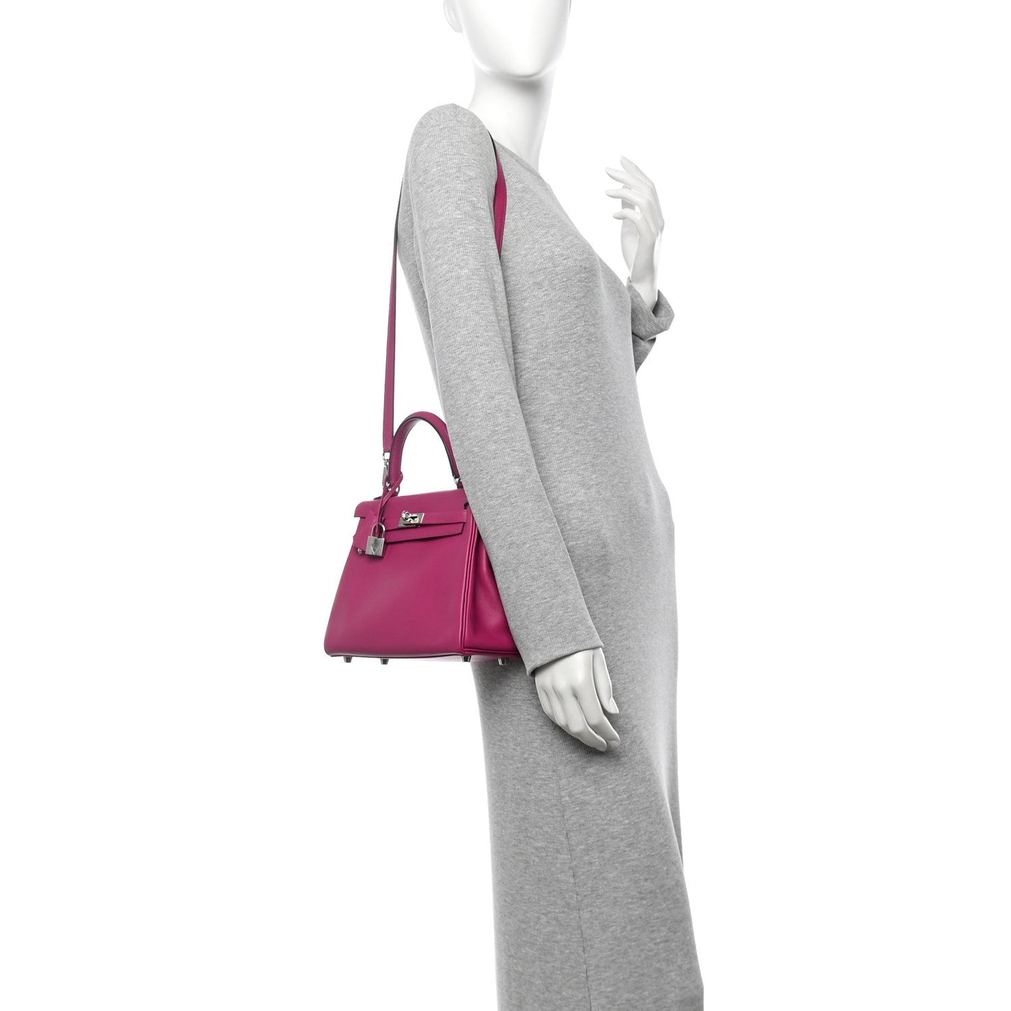 Hermes Swift Kelly Retourne Rose Pourpre Handbag Travel Bag