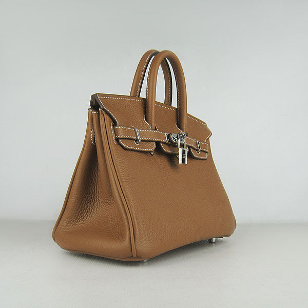 Hermes Luxury Birkin Cm Handbag Light Coffee Silver Travel Bag