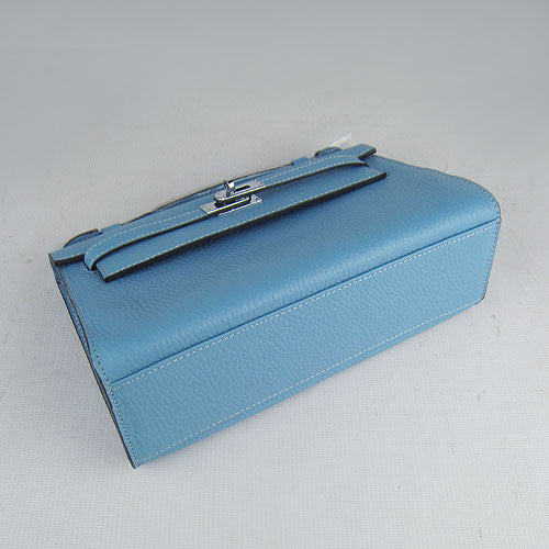 Hermes Luxury Kelly Cm Handbag H Light Blue Travel Bag