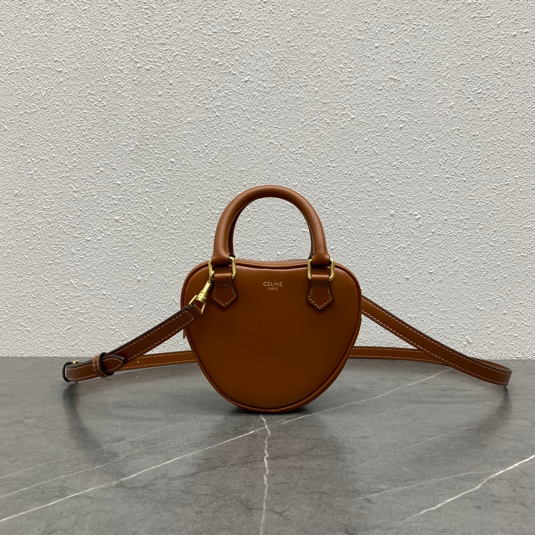 Top Quality Heart Bag For Women 04Lu Brown Medium Travel Bag