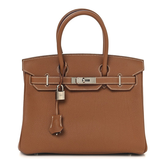 Hermes Togo Birkin Handbag Gold Travel Bag 30 Gold 1726642