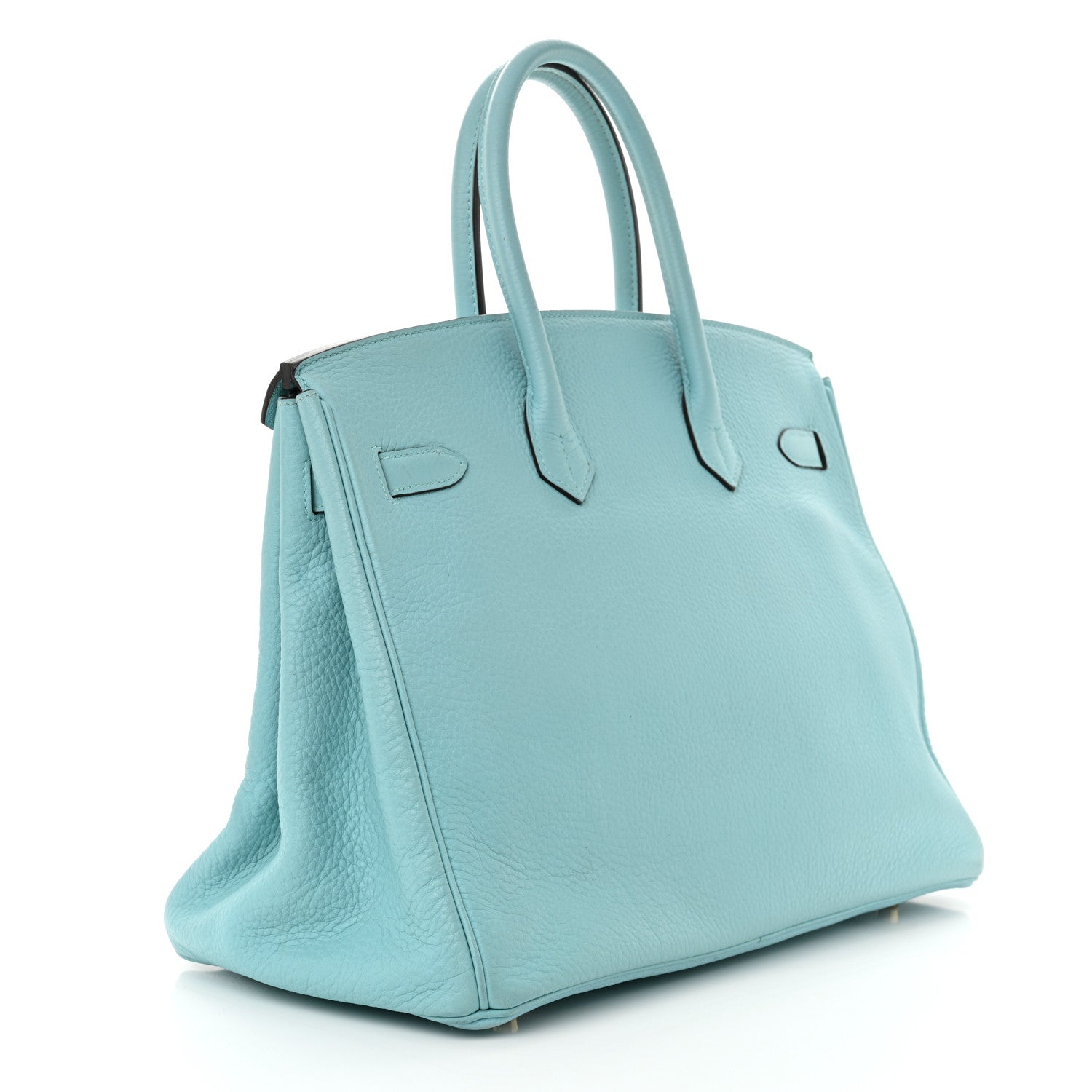 Hermes Taurillon Clemence Birkin Bleu Atoll Handbag Travel Bag