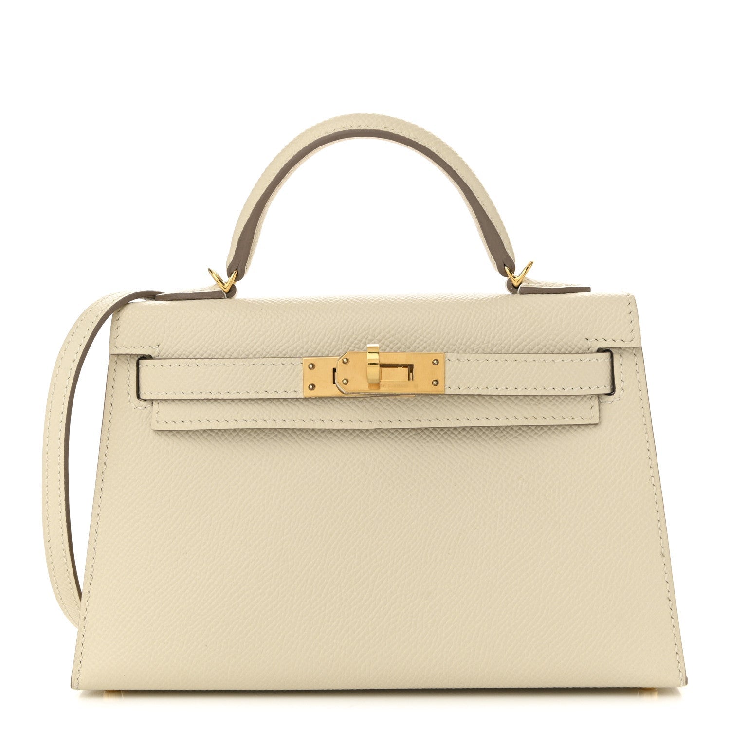 Hermes Epsom Kelly Sellier Craie Handbag Mini Travel Bag 20 Craie 1764172