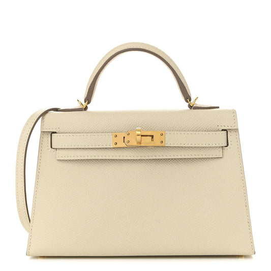 Hermes Epsom Kelly Sellier Craie Handbag Mini Travel Bag 20 Craie 1764172
