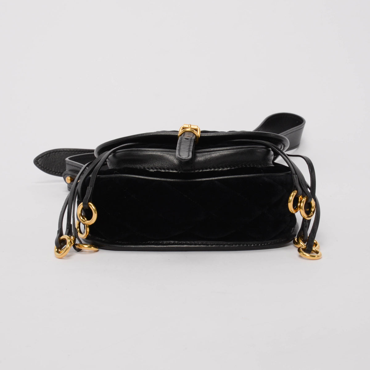 Prada Velvet Velluto Impuntu Corsaire Bag Quilted Black Travel Bag