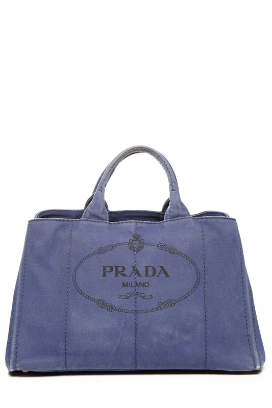 Prada Handbag Canapa Tote Canvas Blue Tote Bag