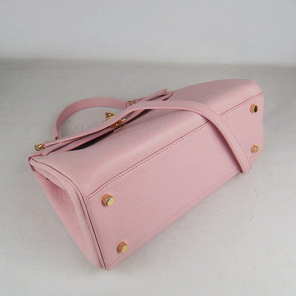 Hermes Luxury Kelly Cm Togo Handbag Golden Leather Pink Travel Bag