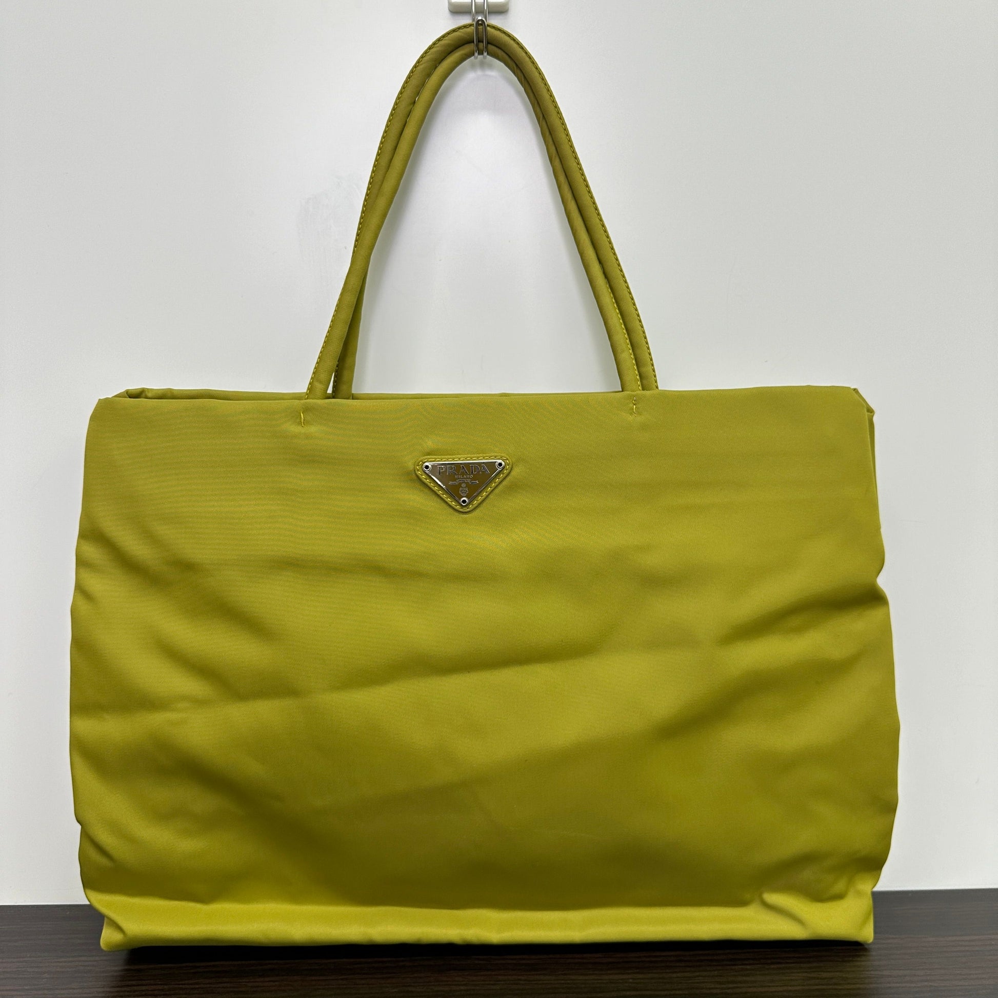 Prada Handbag Bags Hand Bag Nylon Gold Orange