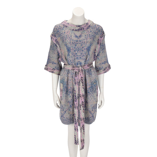 Chanel Pastel Knit Sequin Belted S/S Sweater Dress FR 40