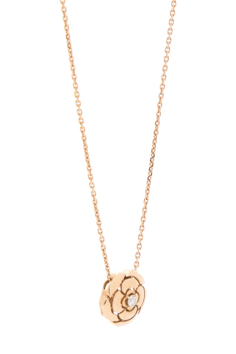 Chanel "2023" Cam Extrait De Camelia Gold Necklace