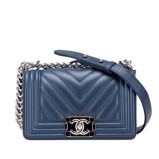 Chanel Boy V Stitch Lambskin Shoulder Bag