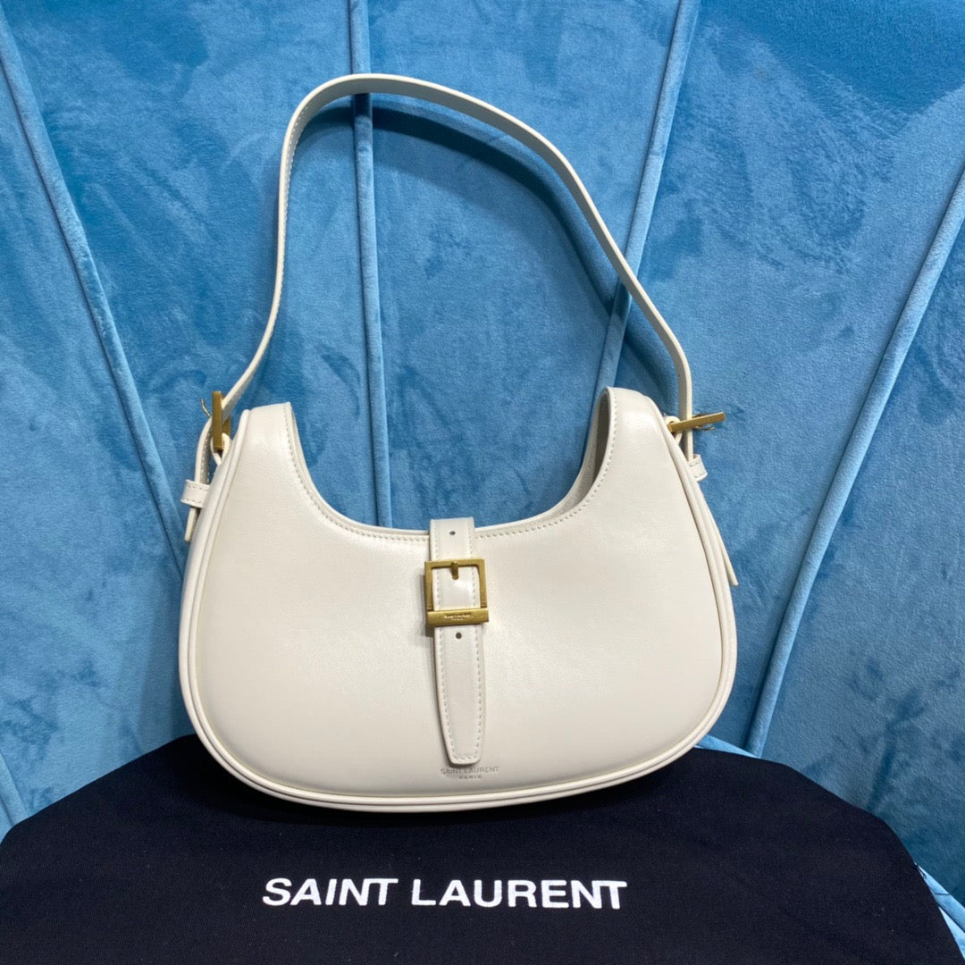 YSL Saint Laurent YSL Top Quality Le Fermoir Hobo Bag White Shoulder Bag