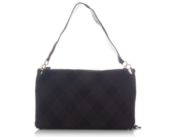 Chanel Shoulder Bag Suede Brown