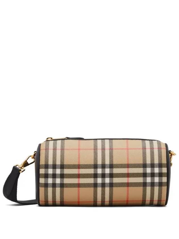 Burberry Luxury Check Barrel Cross Bag Archive Black Beige Travel Bag