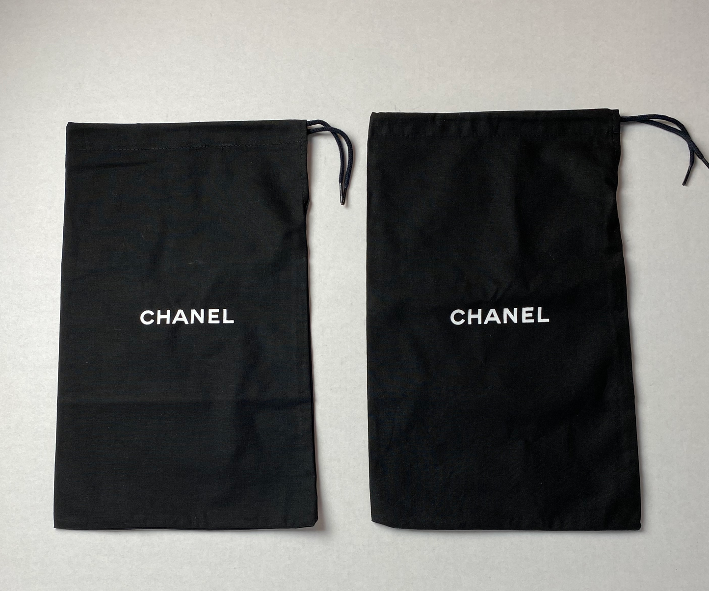 Chanel 100% Set of Two Black Shoe/ Small / Wallet Dust 12.75"x 7.75"