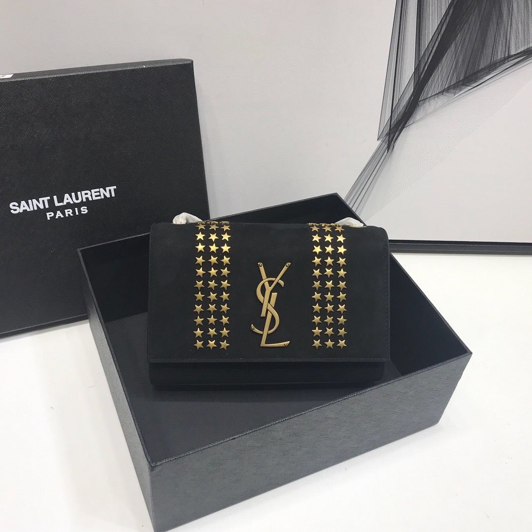 YSL Saint Laurent YSL Top Quality Kate Bag In Grain Black Small Travel Bag
