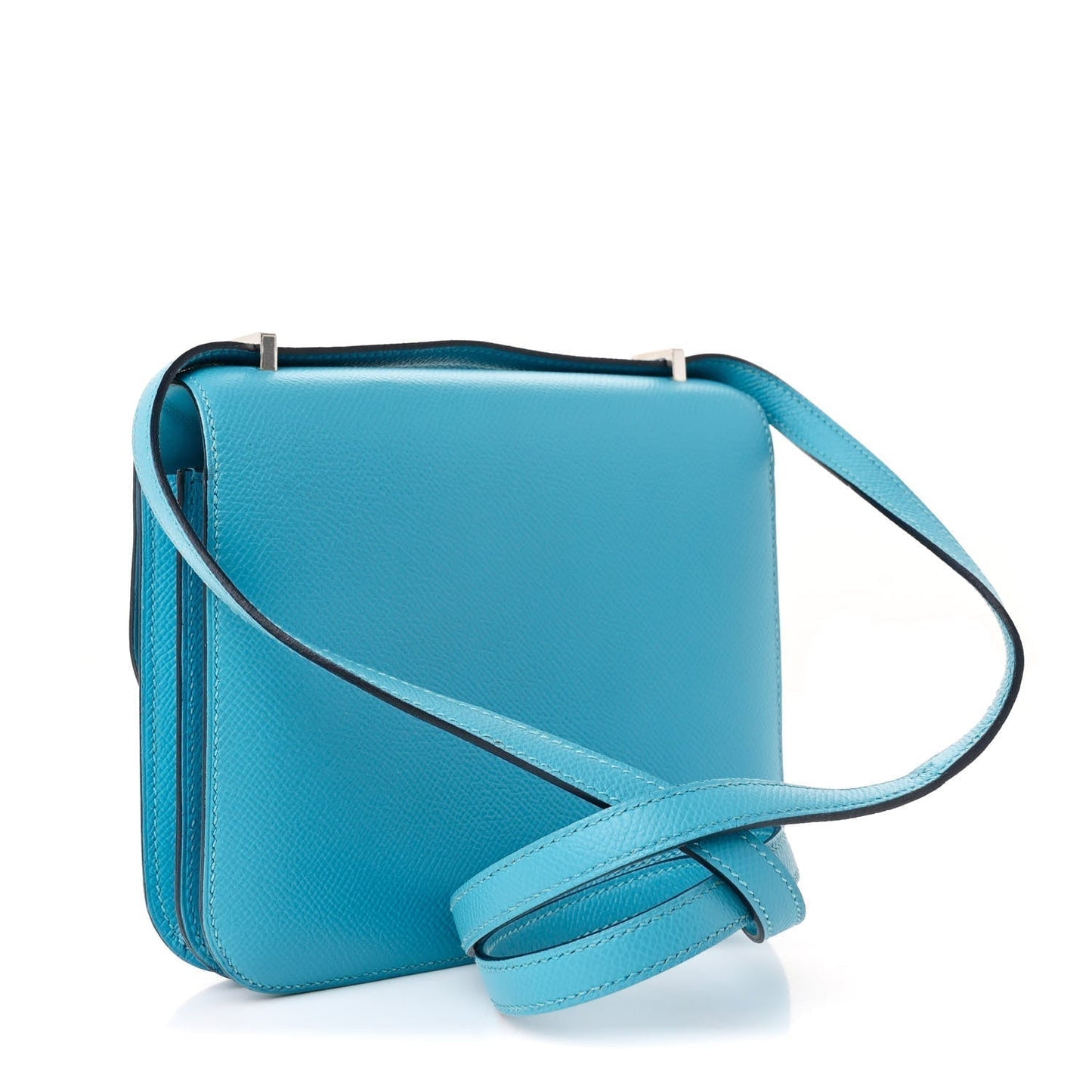 Hermes Epsom Enamel Constance Bleu Du Nord Rouge De Travel Bag