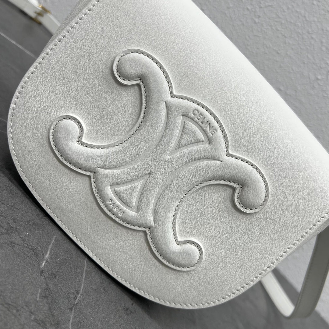 Top Quality Folco Cuir Triomphe For Women White Travel Bag