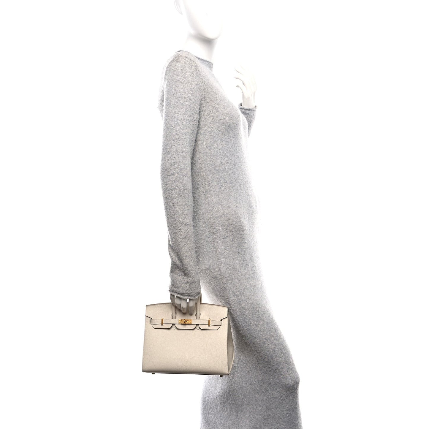 Hermes Epsom Horseshoe Birkin Sellier Craie Gris Tourterelle Handbag Shoes